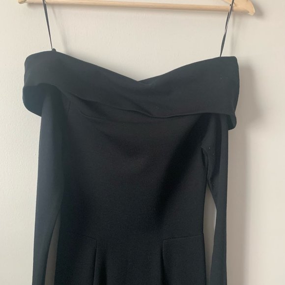 Black French Connection Little Black Dress, Off Shoulder, US Size 2 - Picture 3 of 7